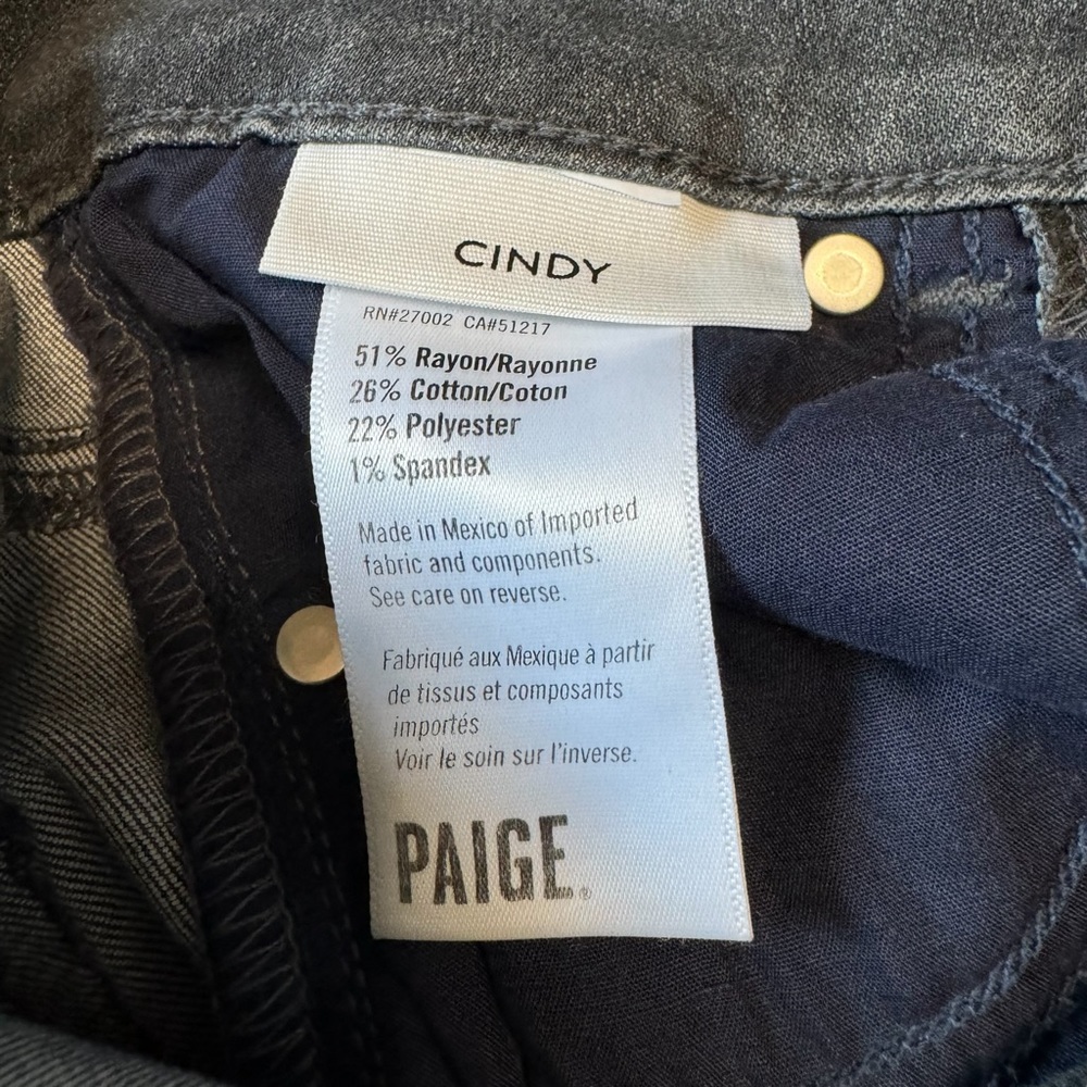 Paige Cindy High Waist straight leg ankle jeans flint grey size 23 - Picture 5 of 7